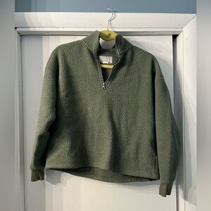 Everlane Renew oversized fleece quarter zip sweatshirt